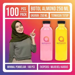 Botol Plastik Almond 250 ML - Botol Almond 250ML - PET Minum Murah - Kale Cantik Pir 250 ml