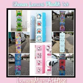 LEMARI PLASTIK (1X4)/LEMARI PAKAIAN/LEMARI BAJU KARAKTER HELLO KITTY/KEROPI,SHENAR LEMARIMURAHJKT168