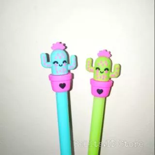 Pulpen Happy Cactus Gel Pen Fancy Lucu Unik