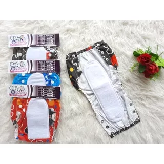 Popok celana lampin MOTIF BABYLOVE - Popok Kain Cuci Ulang Lampin Kancing 3 Motif + insert