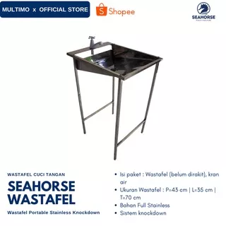 Wastafel Seahorse Stainless Portable / Wastafel Covid - Wastafel Cuci Tangan