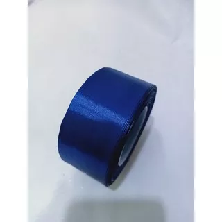 Pita satin biru dongker 1.5 inch / 4 cm Per roll