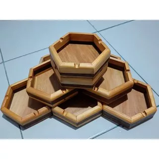 Asbak hexagon/asbak kayu/asbak unik/asbak rokok/ jati Belanda/asbak Murah/hiasan meja/asbak ukiran