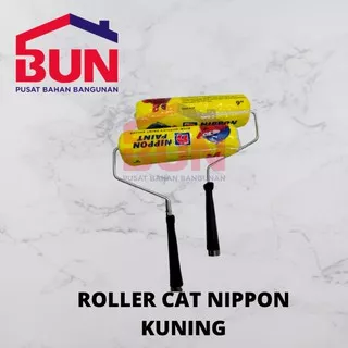 ROLLER CAT NIPPON KUNING - Kuas Roll Cat Tembok 9 Inch - Paint Roller - Gagang dan Refill