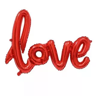 Balon foil letter love hati merah red cinta heart valentine huruf anniversary happy birthday anniv