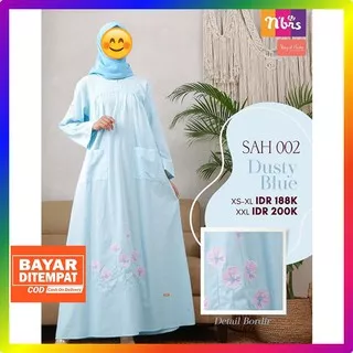 BAJU MUSLIM WANITA GAMIS BUSUI TERBARU 2020 NIBRAS SAH 002 DRESS MUSLIM DEWASA BAHAN ADEM DAN JATUH