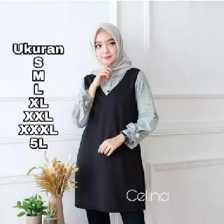 DISKON BAJU TUNIK MUSLIM SIZE S M L - 5L| tunik wanita | TUNIK MUSLIMAH TERBARU TUNIK ALA KOREA ARAB