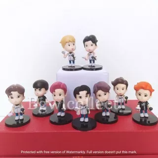 EXO PLANET Mini Figure/EXO KPOP Star Figure Set Mainan Miniatur Hiasan Topper/EXO STAND FIGURE MINI