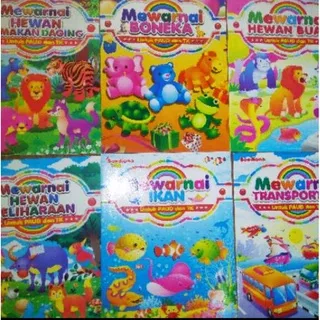 Buku Mrwarnai Anak (full colour) / Buku mewarnai dengan contoh/ Buku mewarnai anak paud/tk/sd