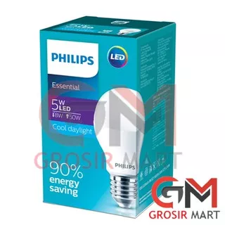 Philips LED Ess 5W Putih (Lampu Essential 5 W Watt) Original Ori Promo Grosir Murah Bohlam