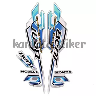 stiker striping motor honda beat 2008 putih-biru