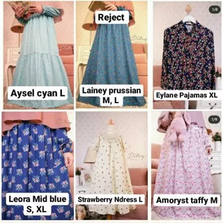 (READY) Nightgown ditsy Leora Mid blue S by @ditsyofficial