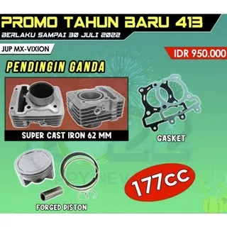 READY ORIGINAL Blok set blokset casting piston forged BRT 62mm 62 mm 177cc  jupiter MX old new 135 150 king vixion r15 xabre njmx ojmx NVL ovl double cooler pendingin sirip murah awet harian touring balap