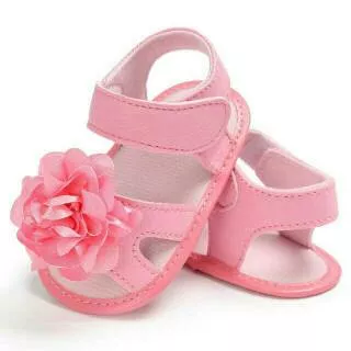 Prewalker baby girl shoes sepatu sandal sendal motif bunga pink flower