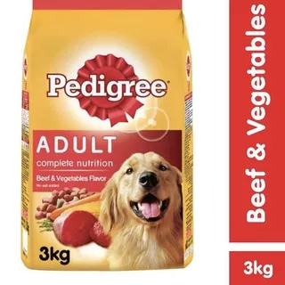 Pedigree Adult Beef & Vegetables 3kg 3 kg Makanan Anjing Dry Dog Food