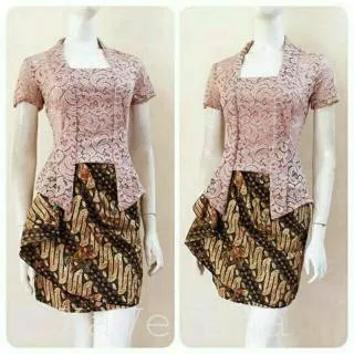 Kebaya Kutubaru Brokat + Rok batik