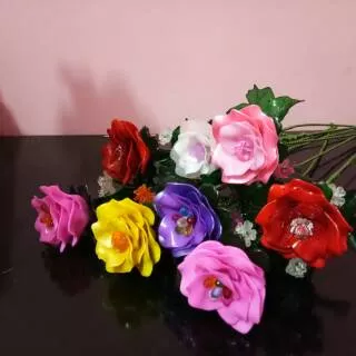 Bunga mawar manik akrilik