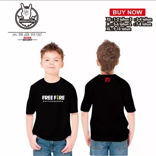 KAOS BAJU ANAK FREE FIRE BATTLEGROUND GARENA LOGO KAOS GAME - ARENA CLOTH