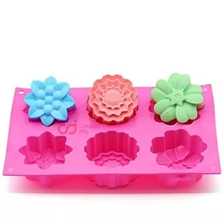 CJ Cetakan Silikon Kue Puding Jelly Cake Flower Mix 6 cavity