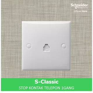 Schneider Electric S-Classic Stop Kontak Telepon - 1 Gang - ET01_4_WE