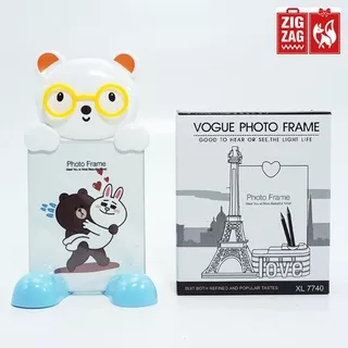 Zigzag Official Bingkai Foto Frame Photo 4R Kaca Cute Bear Hello KittY