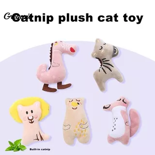 [G-Go] Pet Molar Toy Cartoon Animal Design with Catnip Plush Bite Resistant Chew Toy for Kitten