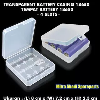 Original Kotak Tempat Baterai / Battery Box Case 4 Slots 18650 Transparent Ready