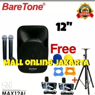 Speaker aktif 12 inch portable bluetooth Baretone max12al speker aktive portabel amplifier mic wireless 12al
