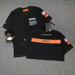 TSHIRT KAOS NASA X HERON PRESTON HITAM PREMIUM AUTHENTIC