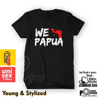 Bayar Ditempat Kaos Distro WE PAPUA Cotton Combed Unisex Terlaris / Baju Logo Tulisan Kata Cinta Papua Keren
