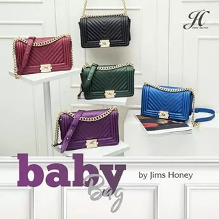 [Sale 30%] Baby Bag Jims Honey Tas Selempang Pesta Atau Hangout Bahan Sintetis Bertekstur Jelly