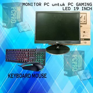 MONITOR PC untuk PC GAMING, LED 19 INCH MAGIX, HDMI, VGA SUPPORT+ KEYBOARD, MOUSE, KOMPUTER, PC, E62