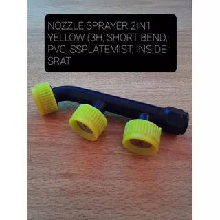 nozzle sprayer 2 in 1 yellow  (3 hole short bend PVC ssplatemist inside drat)