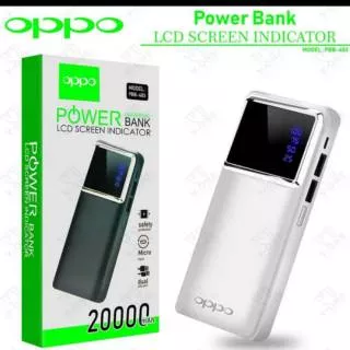 Powerbank Oppo PBB-403 LED SCREEN INDIKATOR 20000mAh port 2 USB Real Capacity