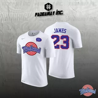 Tshirt - Baju Kaos Fashion Basket Nike Tune Squad Nomor 23 Lebron James - Putih