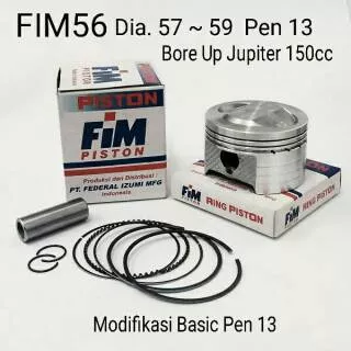 piston kit fim vega jupiter izumi 57 57.5 58 58.5 59 pin 13 dome