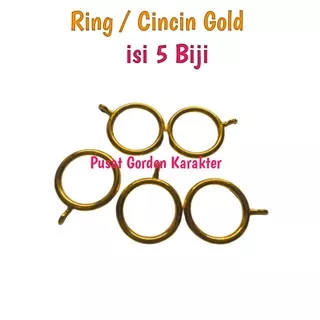 Ring Batang Gorden Cincin Batang Gorden Ring Cincin Tiang Gagang Besi Gorden Aksesoris Tiang Gorden  Cincin Ring Gorden 5 Biji 10 biji 15 Biji 20 Biji Warna GOLD