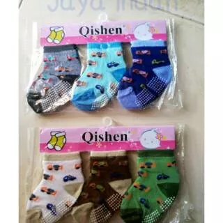 KAOS KAKI 3 IN 1 kaos kaki bayi anti slip baby boy / girl 0-6 bulan baby socks