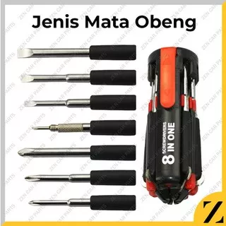 Obeng 8 in 1 Multi Tools Obeng Senter Multifungsi / Obeng Set 8 in 1 Multifungsi Buat Hp serbaguna