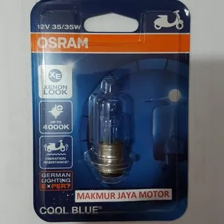 Osram Lampu Halogen Cool Blue Bebek/Matic K1 12V 35/35W, Bohlam, Lampu Depan