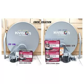 Parabola Mini Kvision 60 cm Full Set Untuk 1 TV & 2 TV - Parabola Mini Kvision Full Set MNC Group