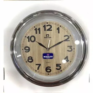 Jam Dinding Mirado  8178 Plat Krum Padat Ukuran 35 Cm 2 Pilihan Mesin Mirado Quartz & Swep SKP Seiko