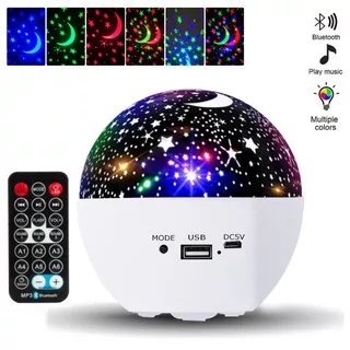 COD?LED Rotating Projector Starry Sky Light Romantic Projection Light Music Night Lamp