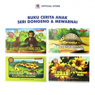 Buku Cerita Anak Bergambar /Buku Dongeng Seri Binatang : Monyet Monyet Yang Lucu / Si Trenggiling /Singa Yang Perkasa / Lebah Si Pembuat Madu / Ular Yang Pandai Berhemat