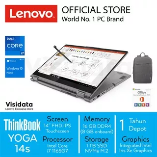 Lenovo ThinkBook 14s Yoga i7 1165G7 Win10 16GB 1TB 14 FHD Touch Iris Xe OHS 3MID