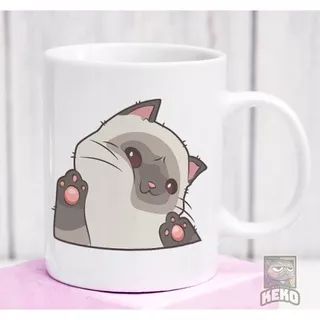 cute cat want play Mug Gelas Keramik Unik