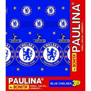 Selimut Paulina by Bonita 3D 160x200 Blue Chelsea, Barcelona, Red Manchester MU Polkadot Blue Dakota