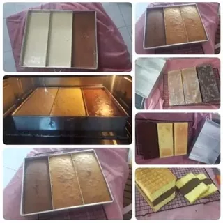 Loyang Kue Lapis  Surabaya Sekat 3 / Loyang Spiku Lapis Surabaya 3 in 1 / Loyang Brownies Bahan Aluminium Tebal