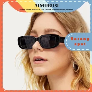 (AIMURUSI) COD Kacamata Hitam Cewek Murah INS Fashion Kacamata Hitam Retro Gaya Sunglasses Women/Kacamata pelindung sinar UV