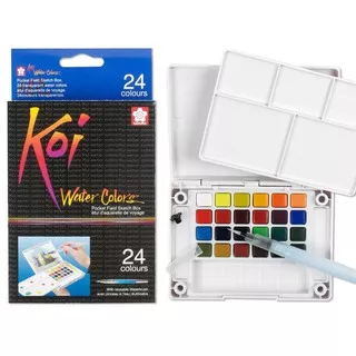 SAKURA KOI WATER COLOUR POCKET SET WITH BRUSH 24COLOURS